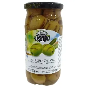 Оливки DELPHI гриль без косточек в рассоле /стекло/ 350г*12