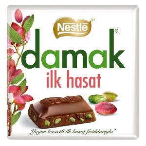 Шоколад DAMAK Nestle ILK HASAT Молочный с цельными фисташками первого урожая /шоубокс/ 60г*6