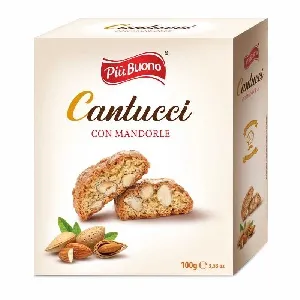 Печенье PIU BUONO Кантуччи с миндалем /картон/ 100г*12