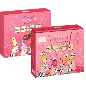 Конфеты COUTURIER PRESENT 23:59 шоколадные "Исполнения желаний" (пакет розовая с ручкой) 170г*6