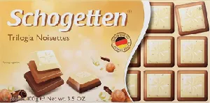 Шоколад SCHOGETTEN белый с грильяжем и фундуком, мол.с джандуей 100г*15