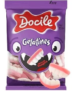 Мармелад DOCILE (80417) Зубы вампира GELATINES VAMPIRE TEETH /пакет/ 80г*24