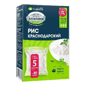 Рис АЛТАЙСКОЕ краснодарский (5*80г) в пакетиках /картон/ 400г*9