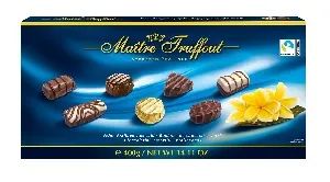 Конфеты GUNZ Maitre Truffout (1160) шоколадные - ассорти пралине, синяя коробка /картон/ 400г*15