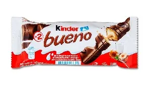 Батончик вафельный KINDER Bueno с молочно-ореховой начинкой, покрытый молочным шоколадом 43г*30