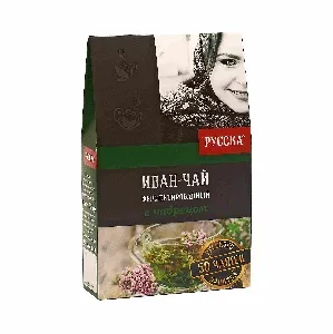 Чай РУССКА Иван-чай ферментированный с чабрецом /коробка/ 50г*20