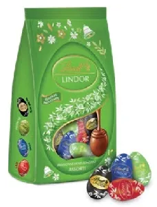 Яйца шоколадные LINDT ASSORTED SACHET Medium Egg ассорти, зеленый /пакет/ 180г*18