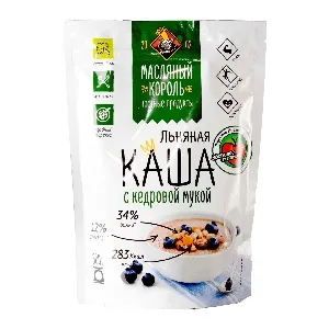 Каша МАСЛЯНЫЙ КОРОЛЬ льняная с кедровой мукой /дой-пак/ 300г*20