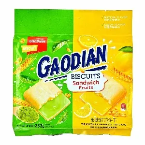 Печенье GAODIAN Печенье-сэндвич со вкусом лимона и матча /флоупак/ 232г*12 Печенье GAODIAN Печенье-сэндвич со вкусом лимона и матча /флоупак/ 232г*12