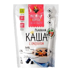 Каша МАСЛЯНЫЙ КОРОЛЬ льняная с амарантом /дой-пак/ 300г*20