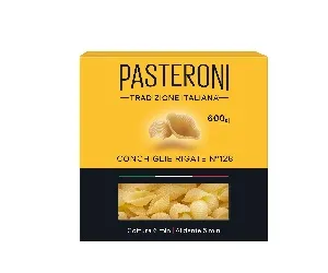 Макаронные изделия PASTERONI Конкилье Ригате №128 /картон/ 600г*8 Макаронные изделия PASTERONI Конкилье Ригате №128 /картон/ 600г*8