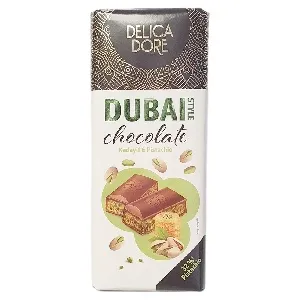 Шоколад DELICADORE Dubai Style молочный с фисташково-ореховой начинкой с кадаифом 140г*20