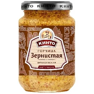 Горчица КИНТО Французская "Зернистая" /стекло/ 170мл*12 Горчица КИНТО Французская "Зернистая" /стекло/ 170мл*12
