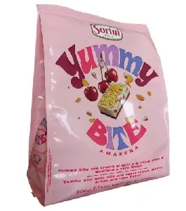 *Конфеты SORINI "Ямми с вишней" из молочного шоколада с молочным кремом, кусочками вишни и хлопьями /пакет/ 200г*14