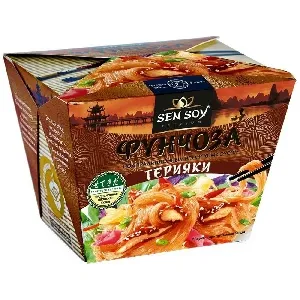 Вермишель SENSOY Премиум б/п Фунчоза под ЯПОНСКИМ соусом ТЕРИЯКИ 125г*12