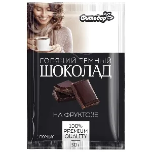 Какао-напиток ФИТОДАР "Горячий шоколад ТЕМНЫЙ" порционный на фруктозе /шоубокс/ 30г*20