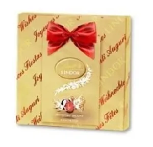 Конфеты LINDT LINDOR ассорти Giftbox Ass, золотая плоская с бантом /картон/ 287г*6