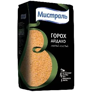 Горох МИСТРАЛЬ шлифованный колотый Желтый Айдахо /пакет/ 500г*12