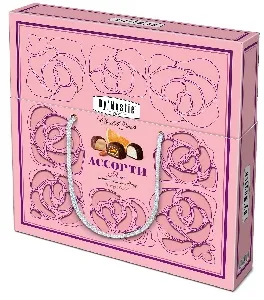 Конфеты Dy`Nastie шоколадные "АССОРТИ ROSE" /СУМКА с узорами/ 170г*5