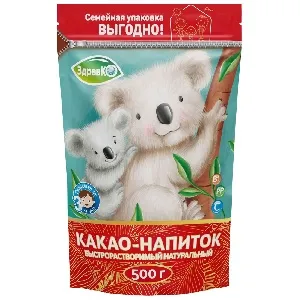Какао-напиток ЗДРАВКО быстрорастворимый /дой-пак/ 500г*12