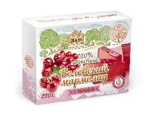 Мармелад БЕЛЕВСКИЙ натуральный пластовой ВИШНЯ /картон/ 230г*20
