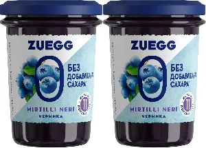 Набор Конфитюр ZUEGG Zero Черника БЕЗ САХАРА 220г*2штуки Набор Конфитюр ZUEGG Zero Черника БЕЗ САХАРА 220г*2штуки